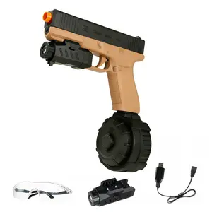 Electric Gel Ball Blaster Toy,with a non-removable orange muzzle,comes with safety goggles