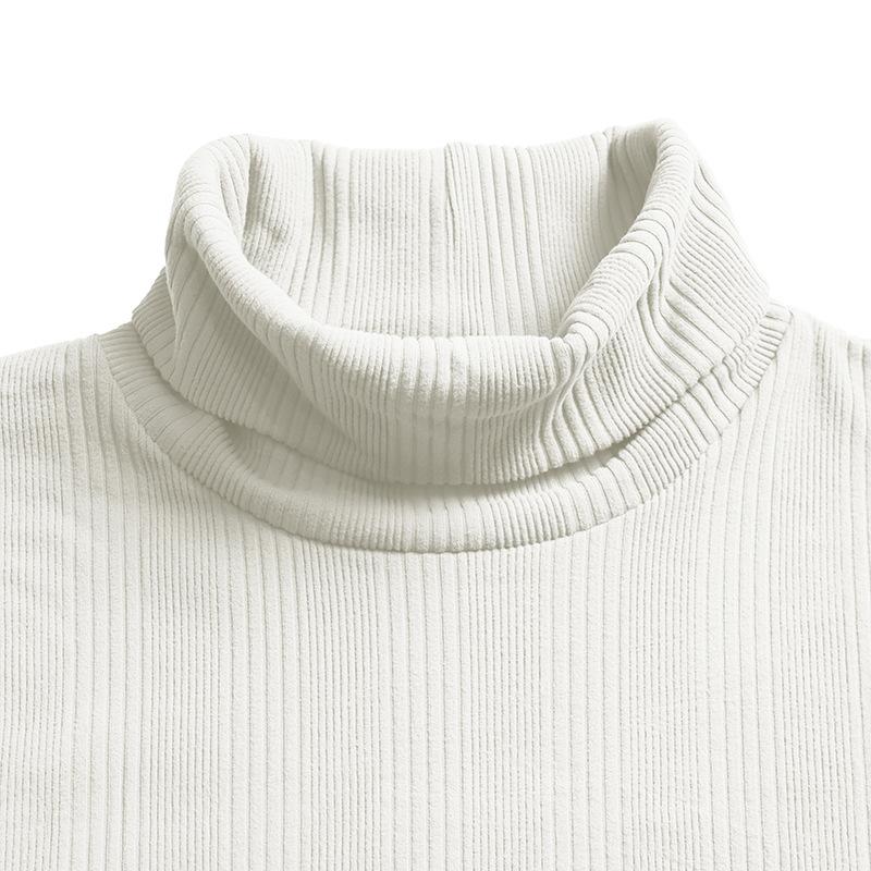 Men’s Ribbed Turtleneck Long Sleeve Shirt, Slim Fit Base Layer Pullover, Fall Winter Casual Top for Layering, Office, Travel, Weekend & Daily Wear