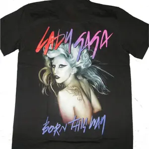 [Sale up to 40%], [Free Ship] Lady t-shirt Born This Way T-shirt Cotton For men Women All Gaga Size S-3XL