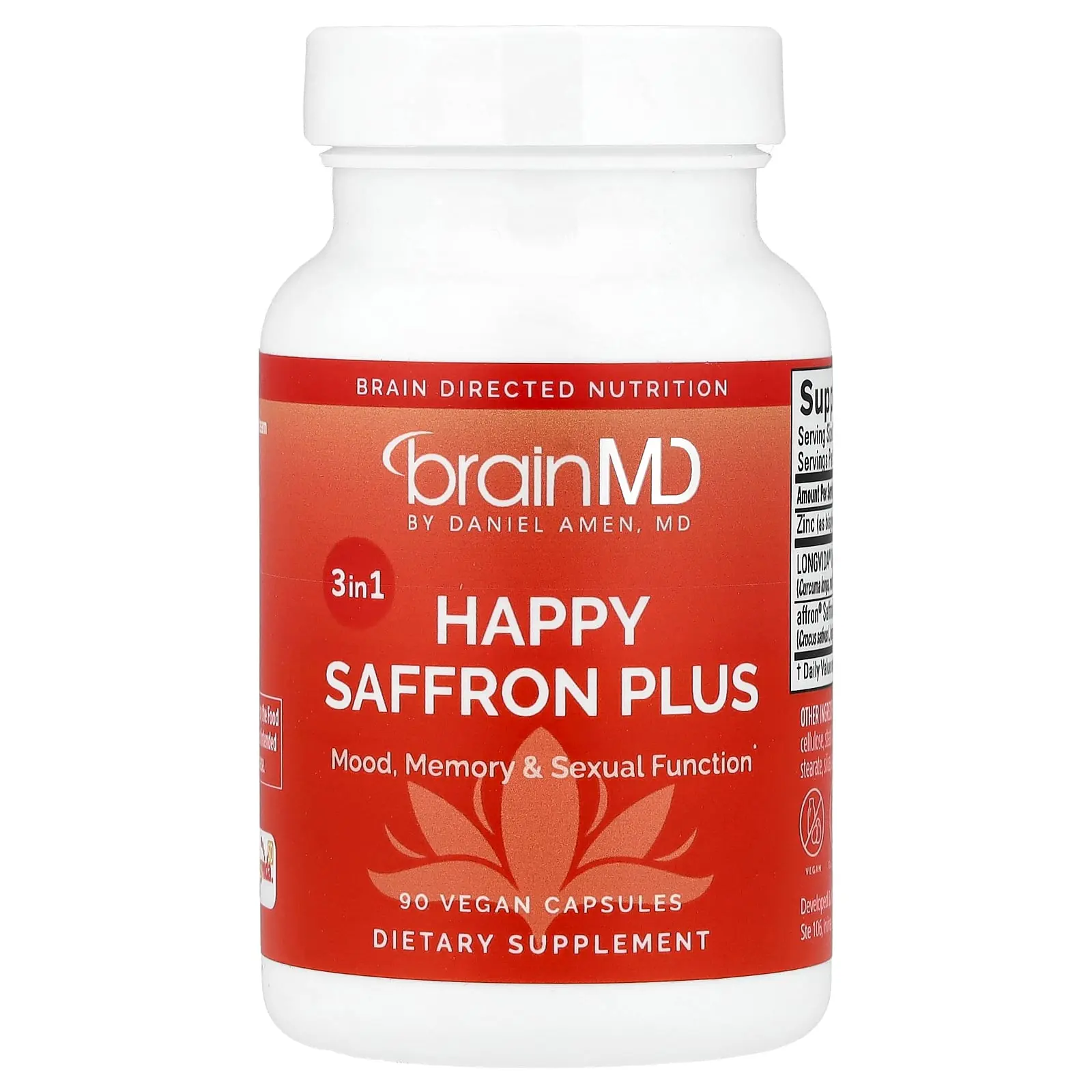 BrainMD Happy Saffron Plus, 90 Vegan Capsules