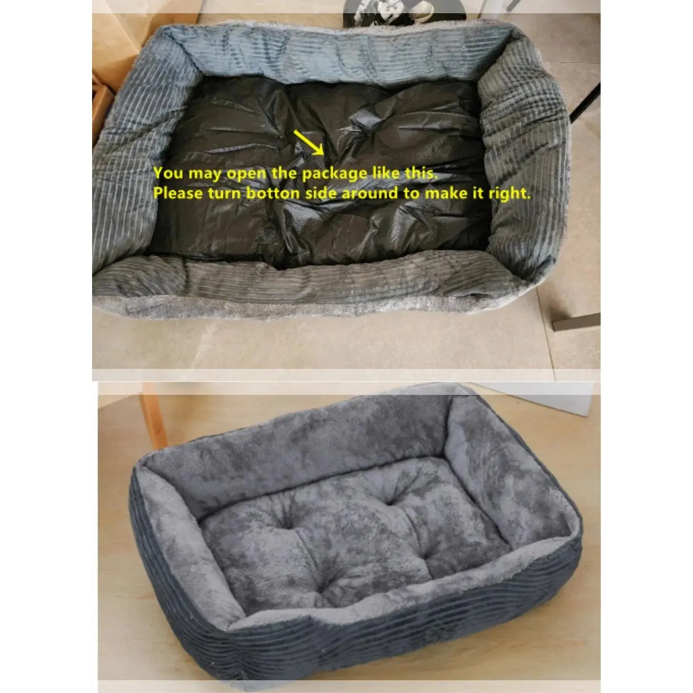Bed for Dog Cat Pet Square Plush Kennel Medium Small Dog Sofa Bed Cushion Pet Calming Dog Bed House Pet Supplies Accessories