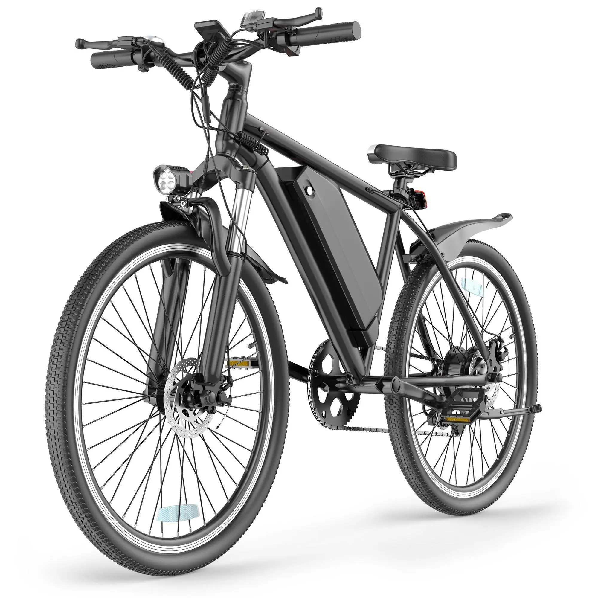 SummerVibes AOPO Mountain E-Bike with 350W Motor and 26-Inch Inflatable Tires, 22 mph Speed, 30-80 Mile Pedal Assist Range, 48V 13.5Ah Battery with Front and Rear Disc Brakes