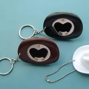 Cowboy Hat/Texas Cowboy Style Bottle Opener Keychain, Retro Western Cowboy Bottle Opener Keychain, Portable ABS Bottle Cap Keychain Beer Bottle Opener, Suitable for Men and Beer Lovers (Brown) Kitchen