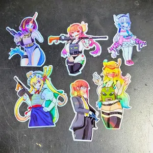 Kobayashi Dragon Maid Hitsquad Holographic Sticker Set. (6pc)
