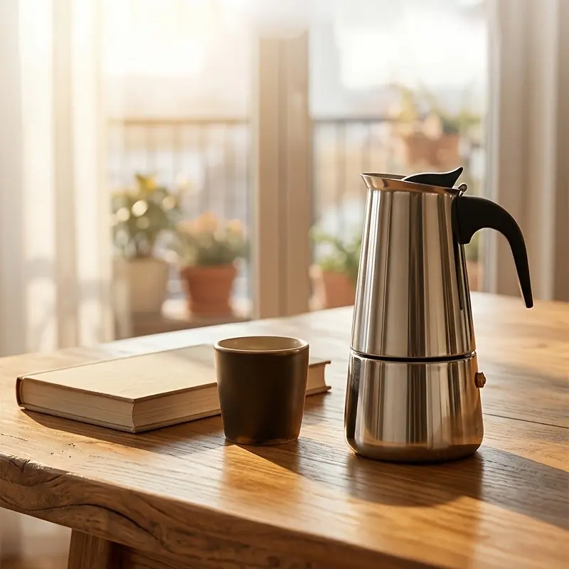 Stainless Steel Moka Pot Espresso Maker Stovetop Coffee Percolator 4-6-9 Cup Ceramic Induction