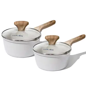 KOLEX Nonstick Saucepan Set with Lid,Granite Sauce pot Cooking Pots Set, Stay-cool Handle, Induction Compatible, PFOA Free Visit the KOLEX Store