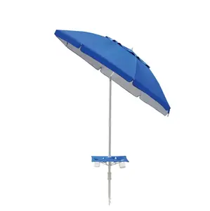 7 ft Round Blue Beach Umbrella, UV Protection UPF 50+