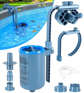 Ground Pool Skimmer | Wall Mount Surface Skimmer-Adjustable Height Bracket | Floating Pool Skimmer Removable Skimmer Basket, Auto Skimming Pool Surface