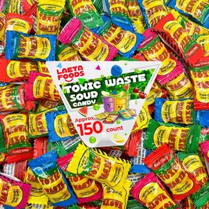 Toxic Waste Sour Candy | 1 Pound Bag - Approx. 150 Count | Apple, Watermelon, Lemon, Blue Raspberry, Black Cherry