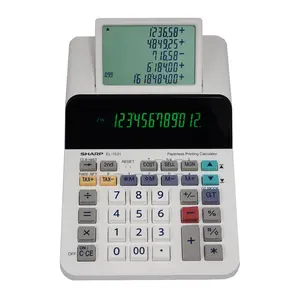 Sharp 12-Digit Compact Paperless Printing Calculator with 5-Line LCD