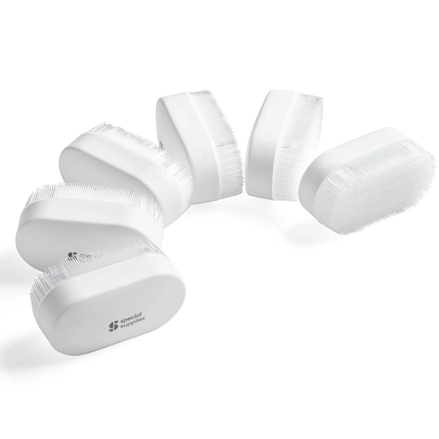 Special Supplies Sensory Brush Therapressure Therapy Brush for Occupational and Sensory Brushing, 6 Pack, White, Stimulating and Calming Tools for Kids and Adults, Soft Flexible Bristles, Latex Free