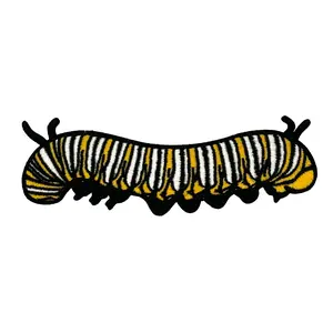 Monarch Caterpillar Embroidered Iron-on Patch