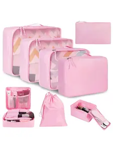 8-Piece Travel Organizer Set, Large Capacity Luggage Storage Bags, Multi-Functional Zipper Pouches, Ideal for Clothes, Cosmetics, Shoes, Underwear, Travel Accessories
