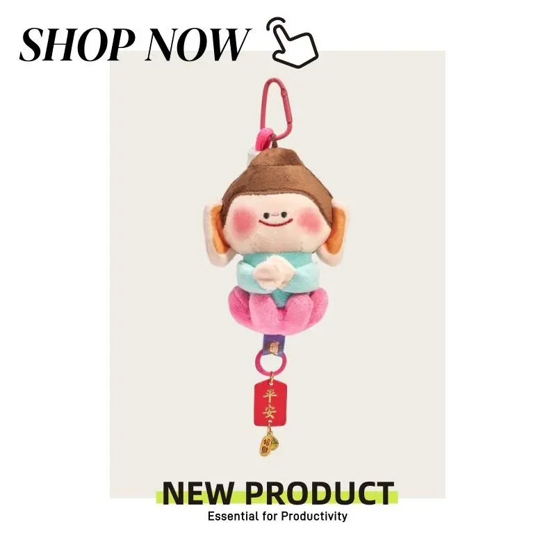 Zen Buddha-Inspired Plush Keychain - Cute Meditation Bag Pendant Gold Plated Glitter Cherry