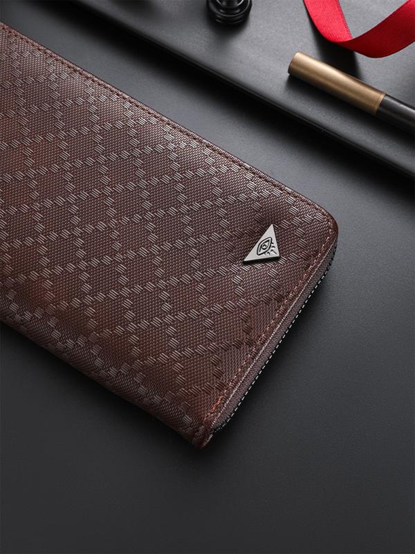 Men's Long Zipper Wallet with Business Card Holder, Perfect for Valentine's Day, Spring Summer Holidays, Travel, Christmas, Graduation Gifts, Durable Fashion Wallet