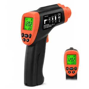 Infrared Thermometer Gun DS16:1 Laser Temperature Gun for Cooking Pizza Oven HVAC Engine Adjustable Emissivity Max Min Measure -58 ° F to 1292 ° F
