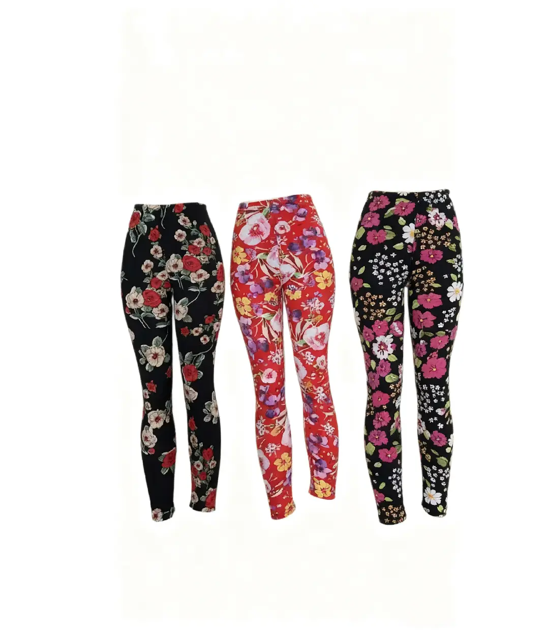 3 Pcs Women's Printed Fashion Leggings One Size
