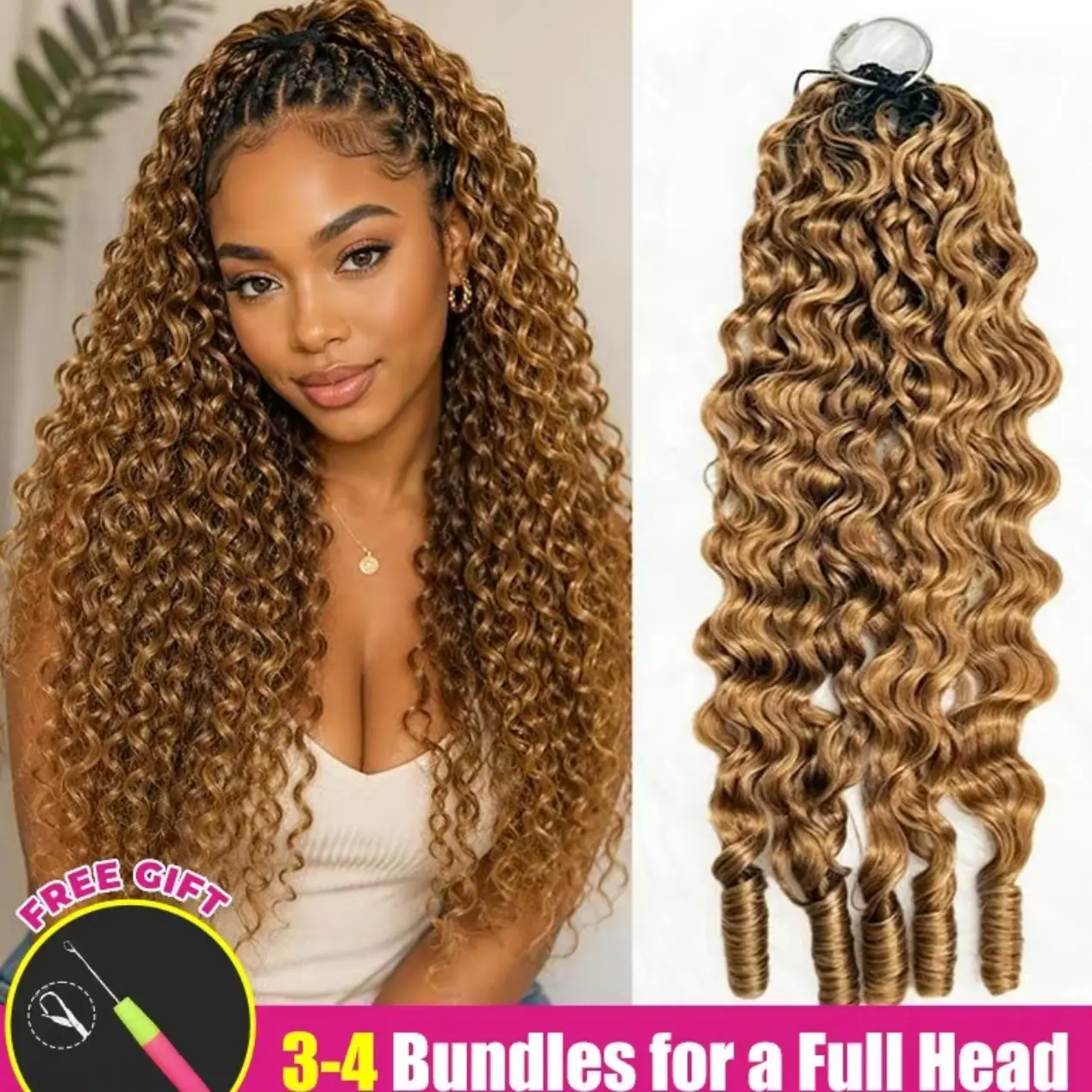 [NEW ARRIVAL] ISEE HAIR Color #30 Light Auburn Burmese Curly Crochet Human Hair Designed for Miracle Knots Pre Separated 50g/Pack Knotless Boho Braids Vacation Hair Plush Texture Time Saving Wear Summer Braids #SummerWins #DealsForYouDays