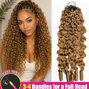 [NEW ARRIVAL] ISEE HAIR Color #30 Light Auburn Burmese Curly Crochet Human Hair Designed for Miracle Knots Pre Separated 50g/Pack Knotless Boho Braids Vacation Hair Plush Texture Time Saving Wear Summer Braids #SummerWins #DealsForYouDays