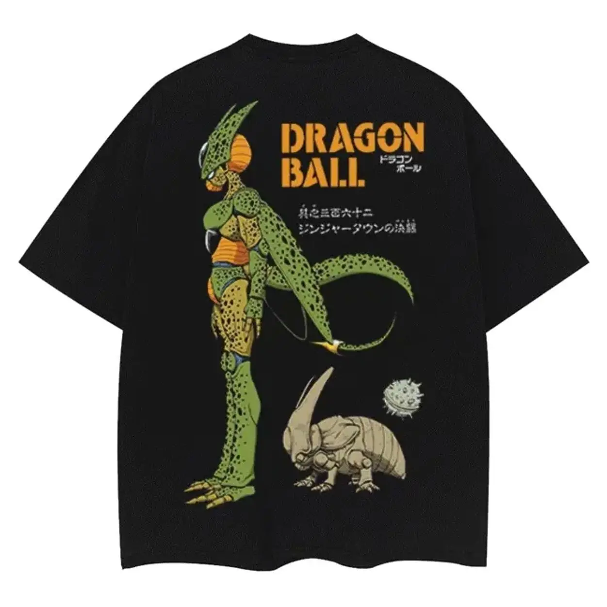 Dragon Ball "Cell's Glorious Evolution" Vintage Oversized Tee Anime T-shirt 100% Cotton Original Design Men's Top Menswear Tshirt Streetwear Tropical RE9