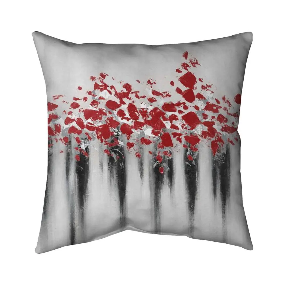 Begin Home Decor 5541-1818-AB34-1 Abstract Print Poly Twill Throw Pillow, 18x18 in, Little Peas Red, Contemporary Style, Easy Care for Living Rooms