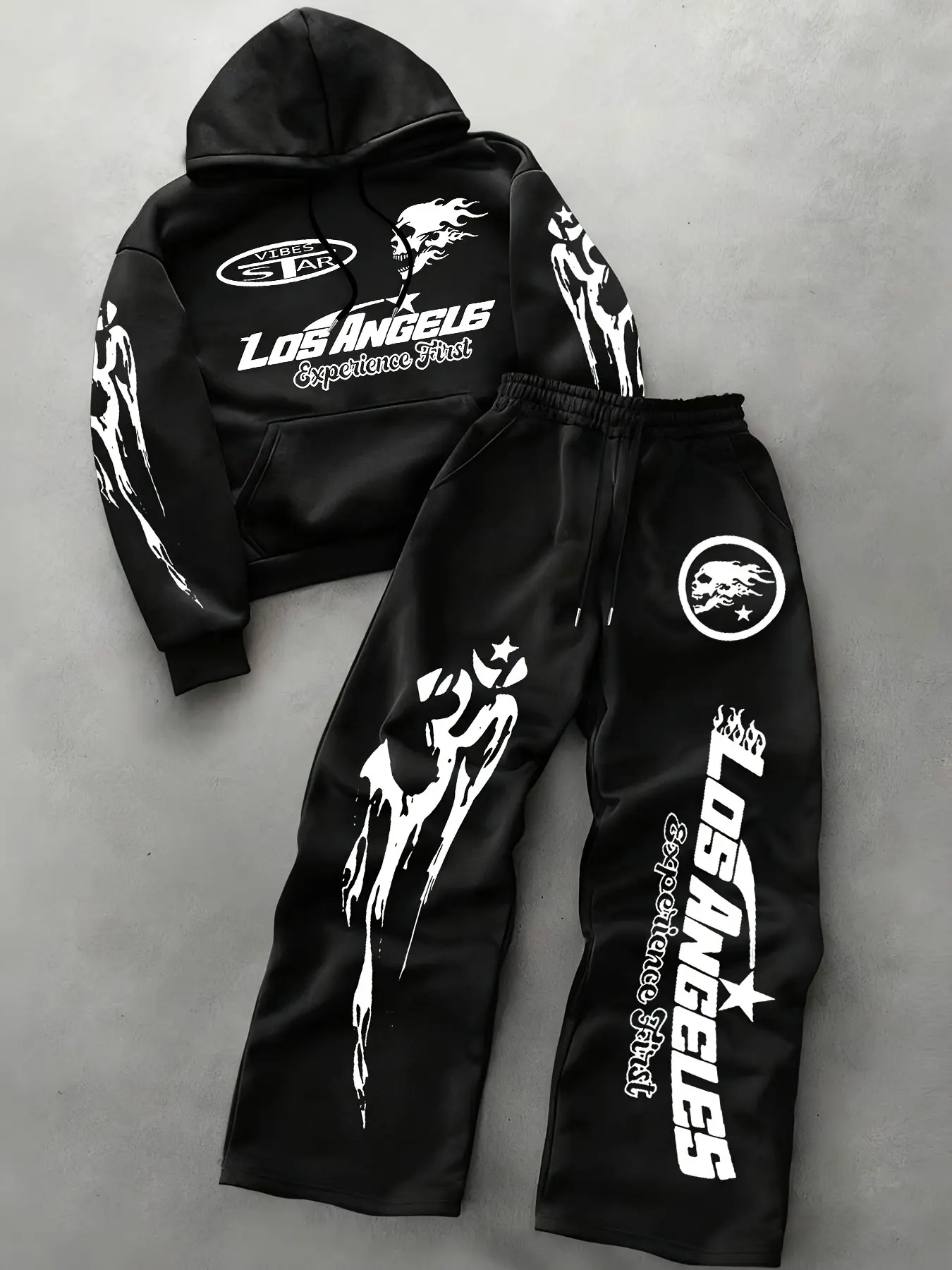 Men's Fall Winter Hoodie Set, Athletic Set, Pants Sports Set, Matching Sweat Set, Classic Letter Print Drawstring Hooded Sweatshirt + Casual Sport Pants, 2 Piece Set, Athleisure Sweatsuit