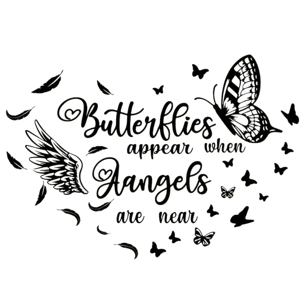 1PC Warm Eye-Catching Healing Spiritual Butterfly & Angel Logo Decor Sticker, Aesthetic Stickers, Decorative Stickers, Stick on items, This themed decor fills a healing spiritual atmosphere, making the style stand out instantly