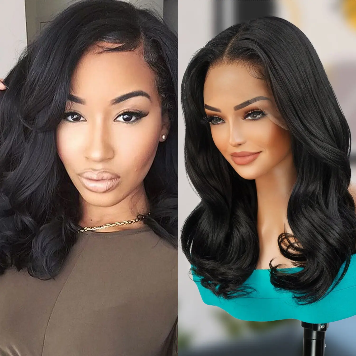 GLAM21USA The Stylist 13x6 HD Synthetic Lace Front Wig - Pre-Plucked Invisible Lace, Human Hair Blend, Brown Balayage Destiny Wig, 13X6 Hd Synthetic Lace Front Wigs, Brown Balayage Synthetic Lace Front Wigs