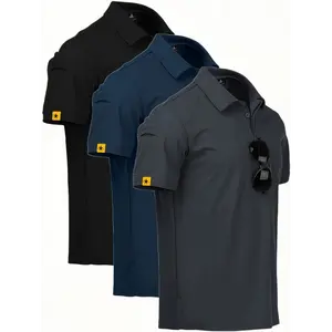 Men'S Polo Shirt Sport Casual Short Sleeve Golf Tennis T-Shirt 3pcs/Set