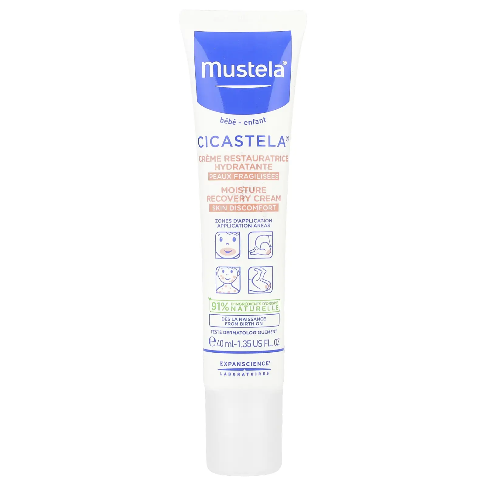 Mustela Cicastela® Moisture Recovery Cream, 1.35 fl oz (40 ml)