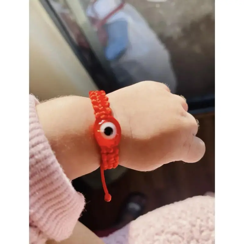 Unisex Fashionable Bracelet - Turkish Evil Eye & Interlocking Hearts Motif Jewelry Accessory, Soft Boho Fabric Bangle, Elegant Casual Design for Female Daily Wear