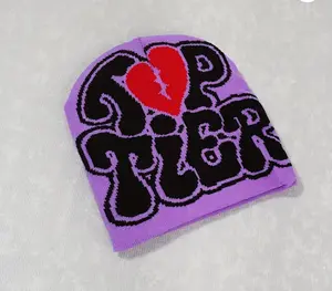 Multi-color Top Tier Knitted Beanie Hat