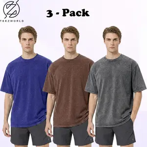 Men’s Oversized Heavyweight Cotton T-Shirt 3-Pack Bundle – Baggy Relaxed Fit Streetwear Tees Soft Breathable Casual Shirts Minimalist Everyday Outfit Essential