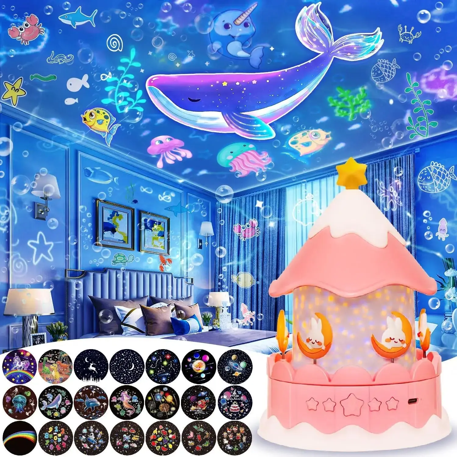 Star Galaxy Projector 21 in 1 Starry Sky Projector with 360°