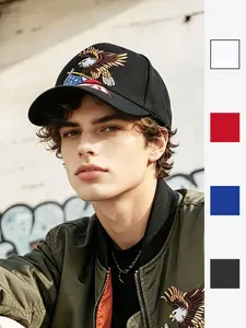 1PC men's and women's universal American eagle embroidered baseball cap with USA embroidery pattern on the back. It is a trendy and versatile beanie hat suitable for various occasions such as daily commuting, Independence Day celebrations, anniversary-th