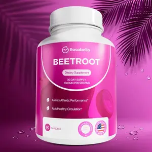 Rosabella Organic Beetroot Dietary Supplement Capsules, 1300mg Per Serving, Herbal Wellness Support