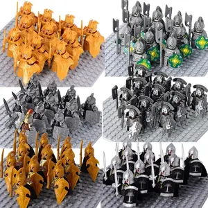 MOC Medieval Dwarf Warrior Elves Knights lotr Figures Building Blocks Accessories Armor Shield LOTR DIY Toys For Children gift