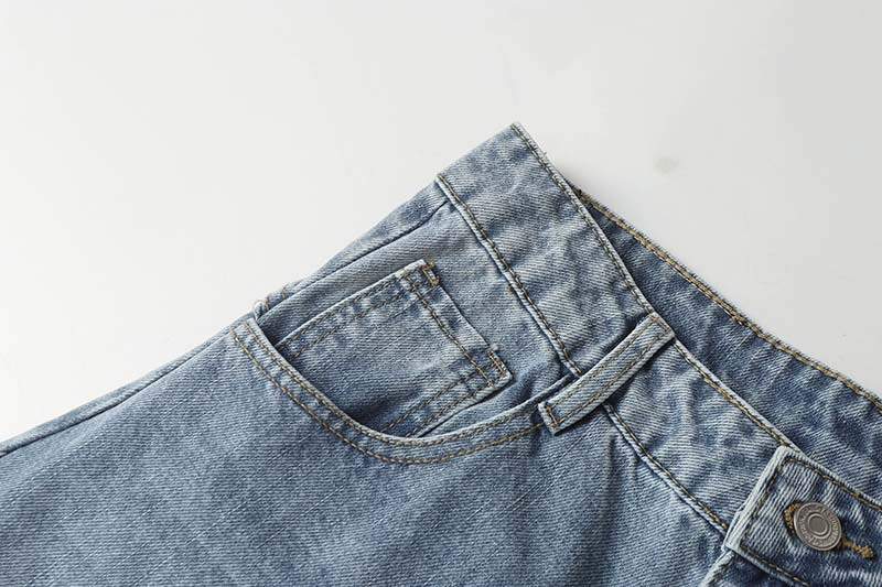 Noctra Distressed Washed Short Denim Culottes