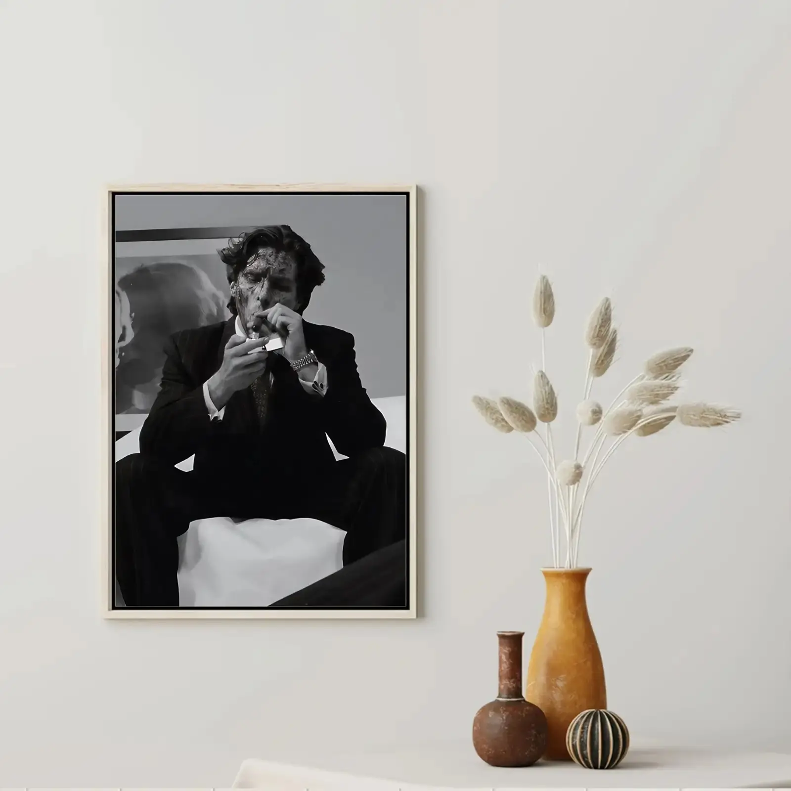 Patrick Bateman Poster - American Psycho Wall Art, Black And White Cult Film Print, Dark Aesthetic Decor, 2000S Movie Poster, Film Poster, Canvas Decoration, Unframed Artistic