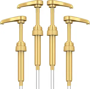 Ester gift-Coffee Syrup Pump Dispenser – 4 Gold Pumps for 750ml Syrup Bottles, Compatible with Torani, DaVinci, and Jordans Skinny (Gold)