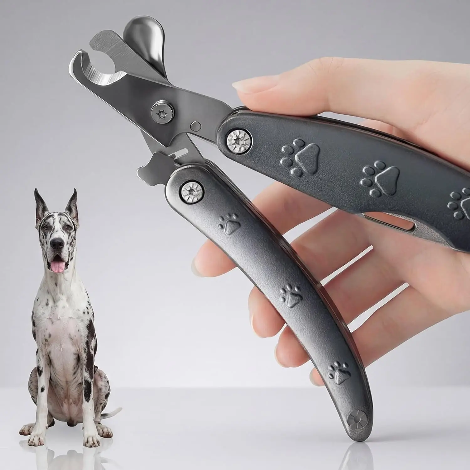 Best Dog Nail Trimmer for Anxiety Sensitive Dog, Silent Sharpest Smoothest Dog Nail Clippers for Thick Nail Large Dogs, 3-in-1 Build-in Comb & Nail File, Heavy Duty Professional Canine Nail Clipper