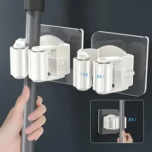 4/12 Plastic Mop Hooks, No Need for Drilling Installation, No Need for Drilling Storage, Suitable for Kitchen and Bathroom Use Broom Organiser