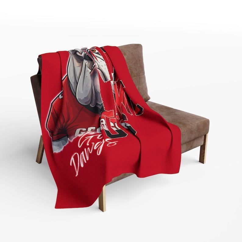 Cozy Arctic Flannel Blanket Georgia Bulldog Design UGA Blanket, They Not Like Us, College Sports Flannel Blanket breathable perfect chunky  crochet Paw Print Pet wrestling  entertainment  wwe  printed  comfortable  soft Personalized Memorial Sympathy sad