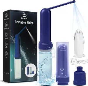Portable Bidet for Travel with 180ml Bottle and Universal Adapter, 800mAh Battery for Upto 150 Uses on Full Charge with USB-C Cable, IPX7 Leakproof, 3 Pressure Modes Electric Travel Bidet