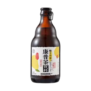 FRESHIPPO Yuzu Oolong Kombucha Drink - Fermented Fruit Tea, 330ml Can, Refreshing Citrus Aroma, Naturally Sweet & Mellow Flavor, Healthy Gut Beverage