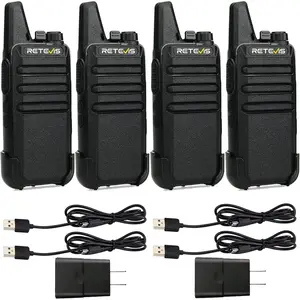 RT22 Two Way Radio Long Range Rechargeable,Portable 2 Way Radio, USB-C Charging, Handsfree Walkie Talkies for Adults Cruise Hiking Camping(4 Pack)