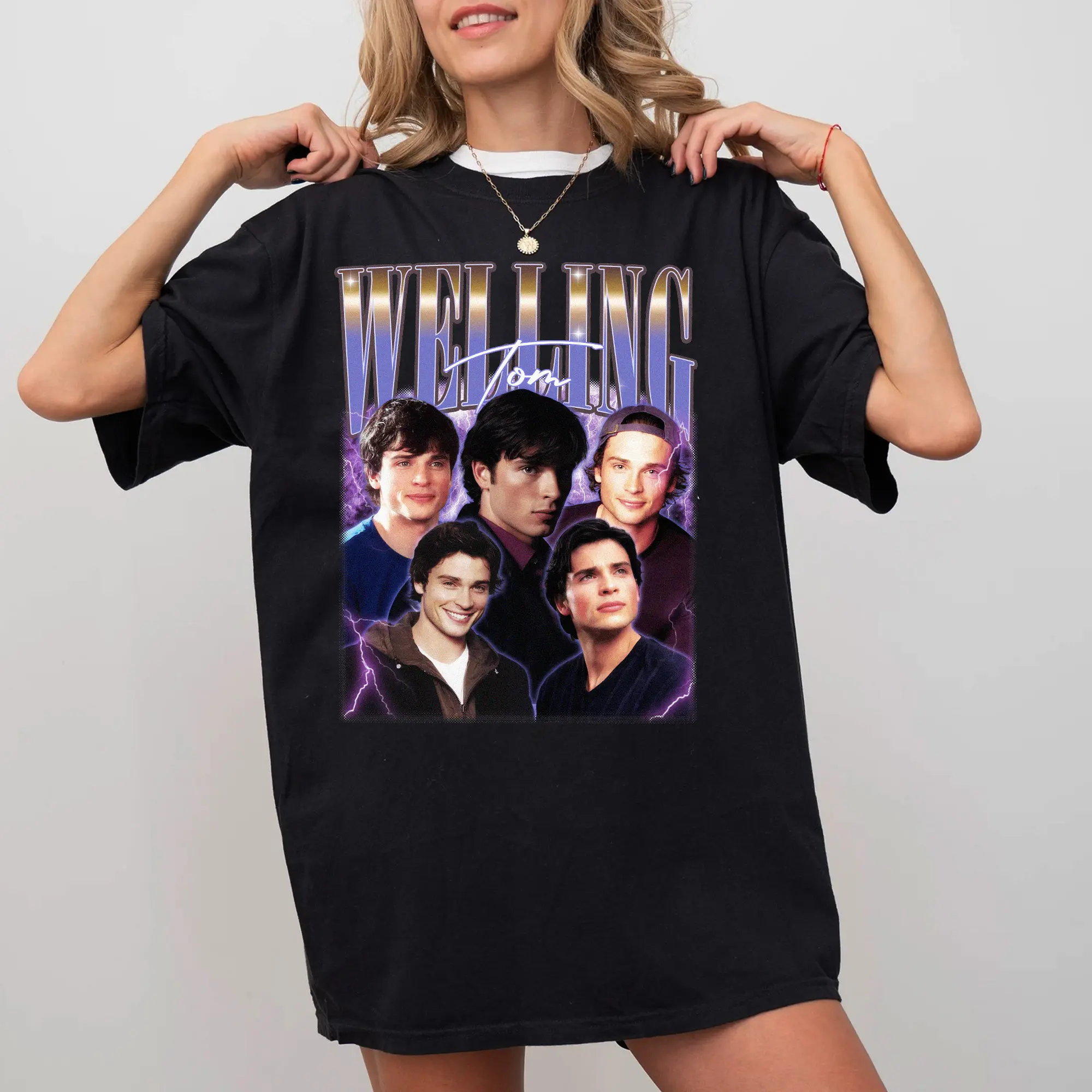 Tom Welling 2000s Vintage T-Shirt, Smallville Clarkkent Tom Welling American Actor Retro Movie Shirt,  Gift For Movies Lovers Casual Clothing Fabric