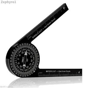 Aluminum Miter Saw Protractor|     7-Inch Rust Proof Angle Finder Featuring Precision Laser Engraved Scales Professional Miter Saw Protractor with Measuring Rulers for Angle Finder Carpentry, Crown Molding Tool & Baseboard building trade men AB10TitanFix