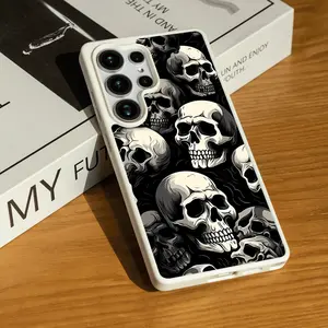 Skull Pattern for SAMSUNG S22/S23/24/25/ULTRA/PLUS  Matte Magnetic Phone Case Wear-resistant and anti-scratch Matte touch Acrylic Wireless