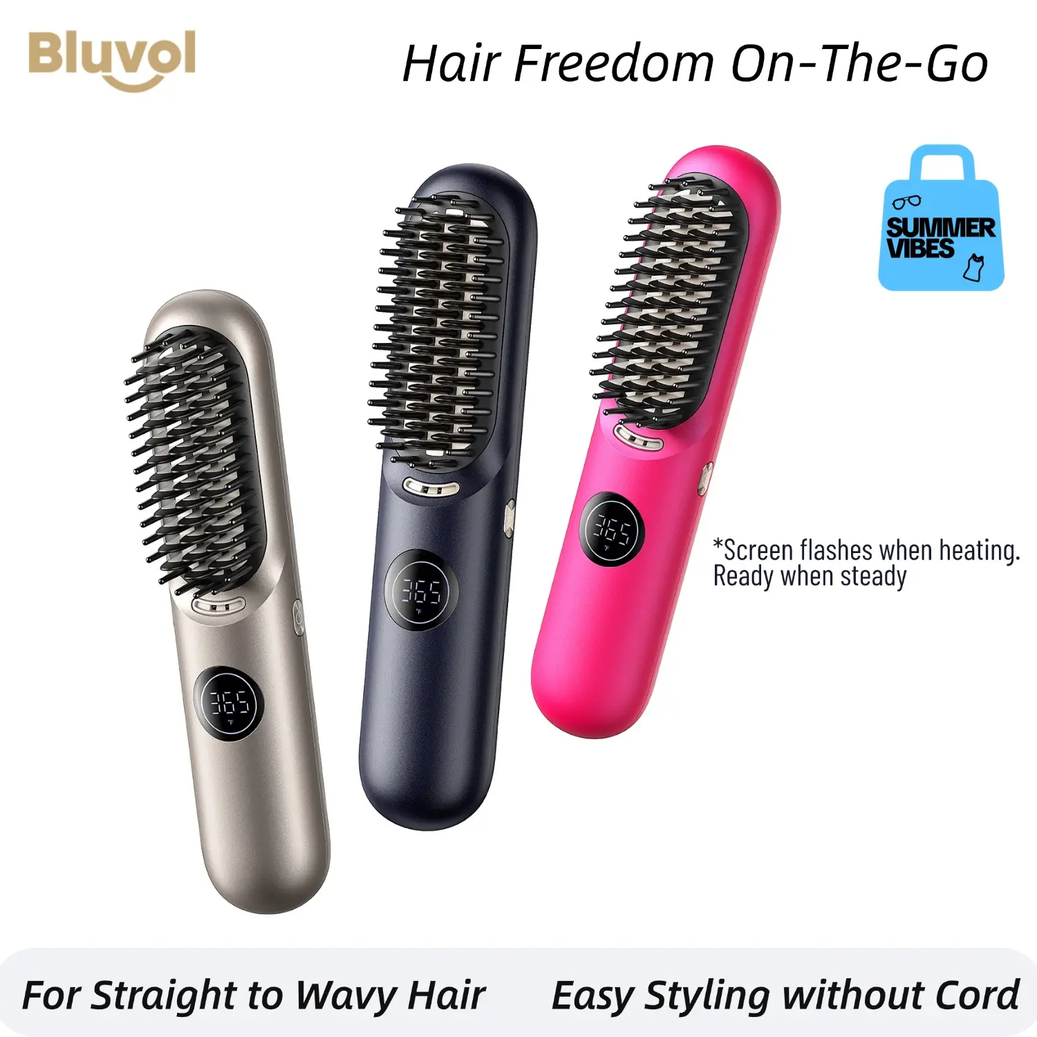 FanttikSolo l10 Apex 2 in 1 Straightening & Curling Brush, Fanttiksolo Cordless Hot Brush, Wireless Straightener for  main image 3